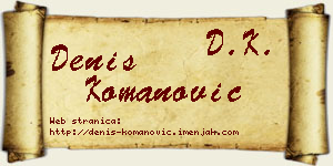 Denis Komanović vizit kartica